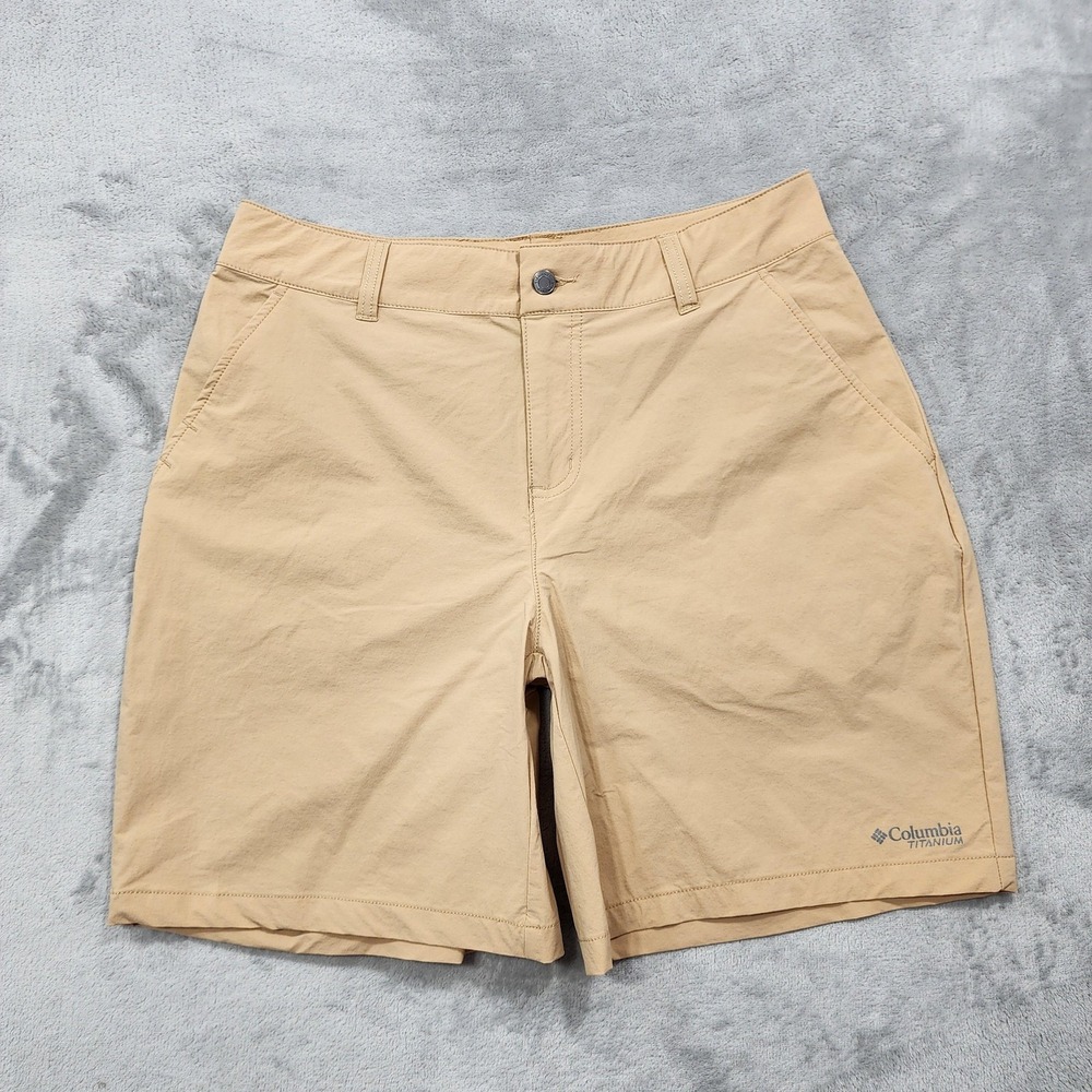 Columbia Shorts Womens 10 Beige Titanium Hiking Summit Valley‎ Outdoor Stretch